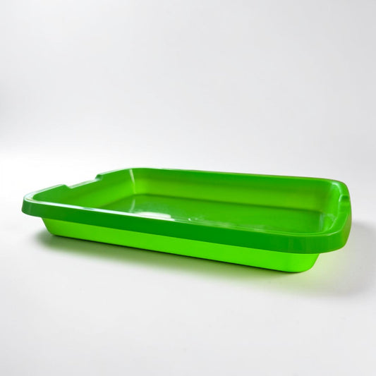 Green seedling tray for starting seeds in rockwool cubes