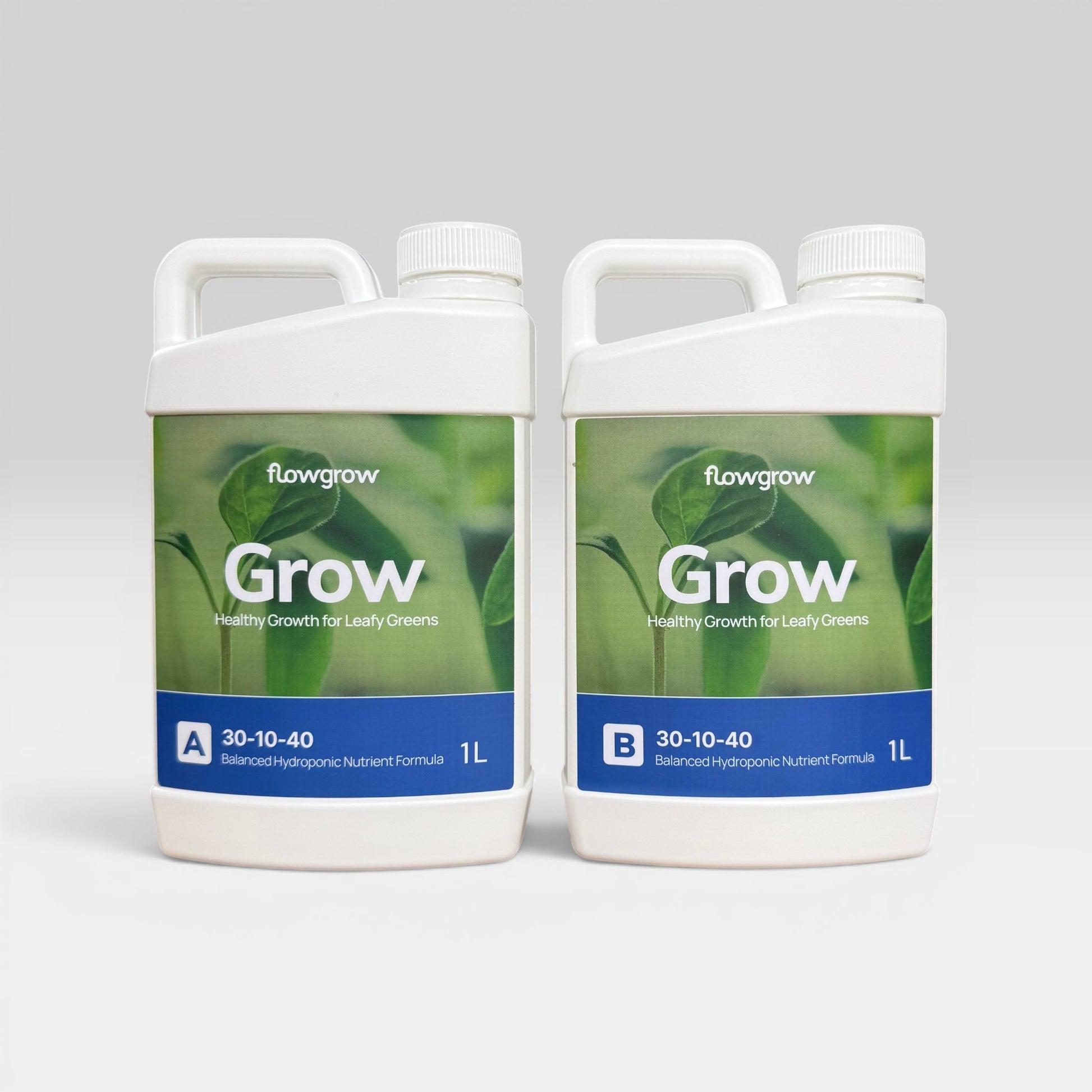 FlowGrow Grow A and B hydroponic nutrients for leafy greens and herbs
